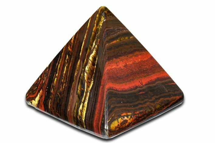 Polished Tiger Iron Stromatolite Pyramid - Billion Years #352236